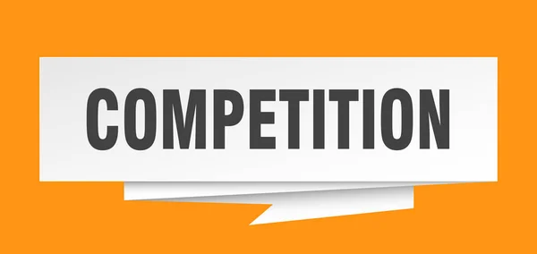 Segno Competizione Concorrenza Carta Origami Discorso Bolla Etichetta Della Concorrenza — Vettoriale Stock
