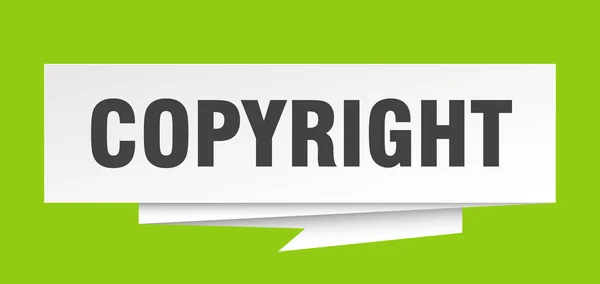 Copyright Sign Copyright Paper Origami Speech Bubble Copyright Tag Copyright — Stock Vector