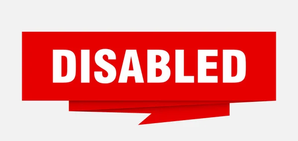 Segno Disattivato Carta Disattivata Origami Discorso Bolla Tag Disabilitato Banner — Vettoriale Stock