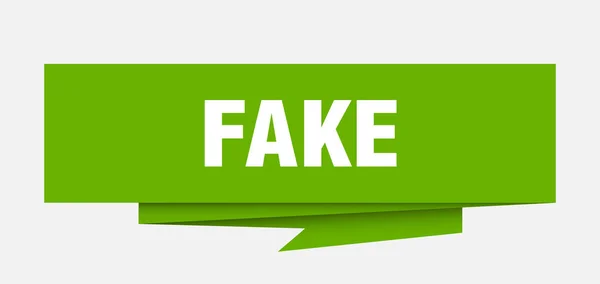 Fake Zeichen Fake Paper Origami Sprechblase Fake Tag Fake Banner — Stockvektor