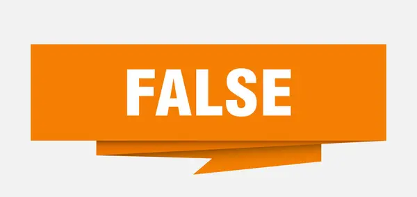 Fałszywe Znak Fałszywe Papieru Origami Dymek Fałszywe Tag False Bannera — Wektor stockowy