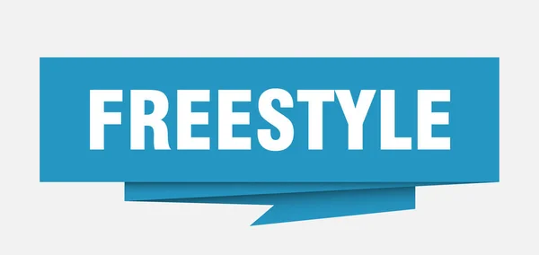 Panneau Freestyle Bulle Discours Origami Papier Freestyle Étiquette Freestyle Bannière — Image vectorielle