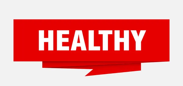 Healthy Sign Healthy Paper Origami Speech Bubble Healthy Tag Healthy — Stock Vector