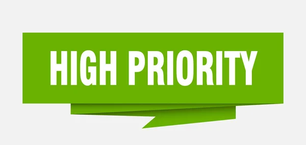 High Priority Sign High Priority Paper Origami Speech Bubble High — Stock Vector