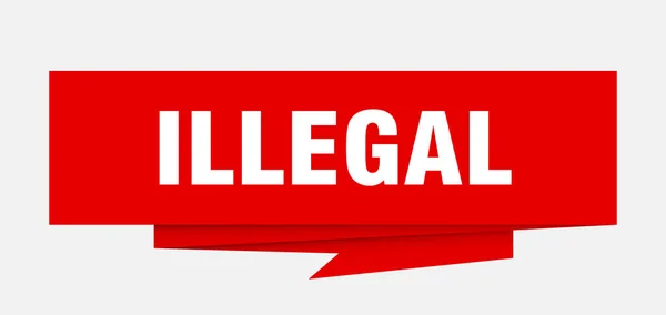 Нелегальний Знак Нелегальний Папір Орігамі Мовна Бульбашка Нелегальна Мітка Нелегальний — стоковий вектор