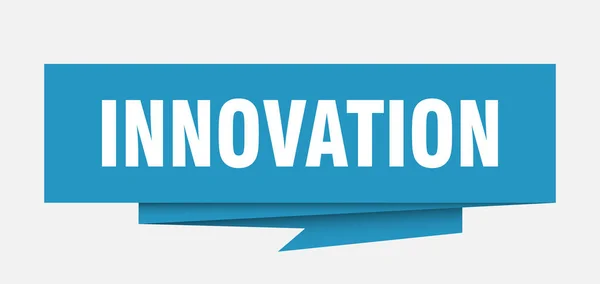 Signo Innovación Papel Innovación Origami Discurso Burbuja Etiqueta Innovación Banner — Archivo Imágenes Vectoriales