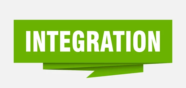 Integration Tecken Integration Papper Origami Pratbubblan Integration Taggen Integration Banner — Stock vektor