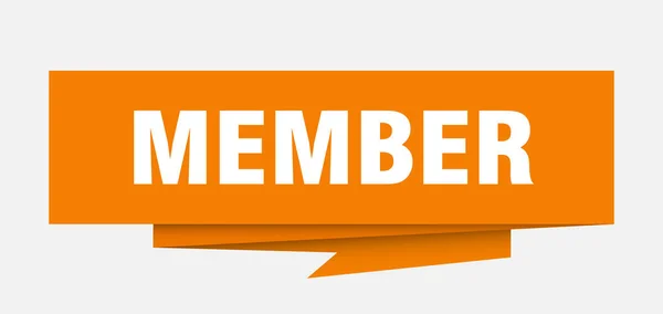 Mitgliedsunterschrift Mitgliederpapier Origami Sprechblase Mitgliedertag Mitgliederbanner — Stockvektor