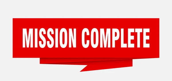 Mission Complète Signe Mission Papier Complet Origami Bulle Parole Mission — Image vectorielle