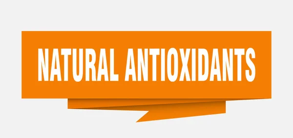 Přirozené Antioxidanty Podepsat Přirozené Antioxidanty Papír Origami Bublinu Značka Přírodní — Stockový vektor