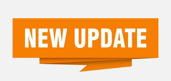 Nová Aktualizace Znamení Nová Aktualizace Papíru Origami Bublinu Nový Update — Stockový vektor