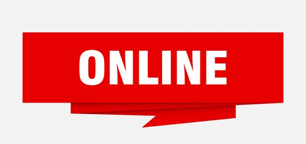 Segno Online Bolla Discorso Origami Carta Online Tag Online Banner — Vettoriale Stock