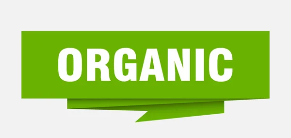 Segno Organico Carta Organica Origami Discorso Bolla Etichetta Biologica Banner — Vettoriale Stock