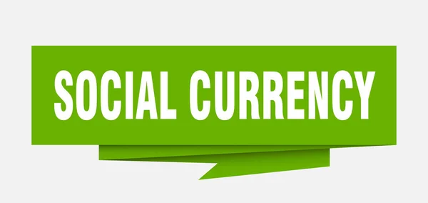 Zeichen Der Sozialen Währung Origami Sprechblase Aus Papier Sozialwährung Banner — Stockvektor
