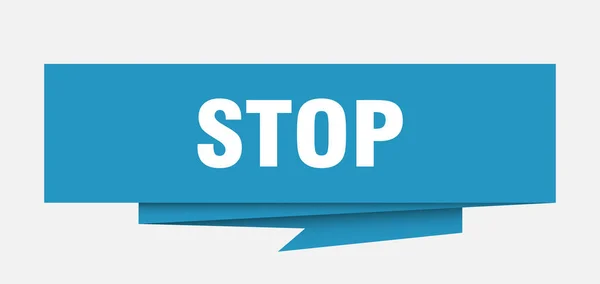 Señal Stop Detener Papel Origami Discurso Burbuja Parar Etiqueta Stop — Vector de stock