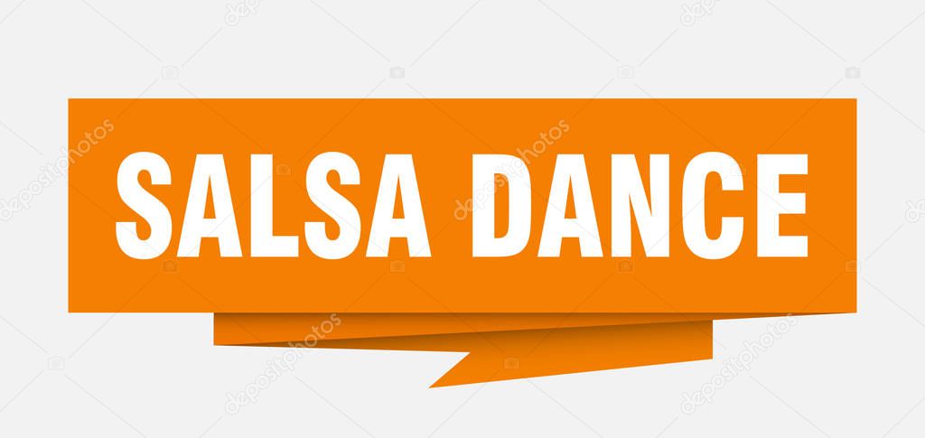 salsa dance sign. salsa dance paper origami speech bubble. salsa dance tag. salsa dance banner