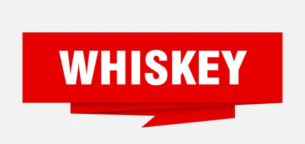 Signe Whisky Bulle Discours Origami Papier Whisky Étiquette Whisky Bannière — Image vectorielle