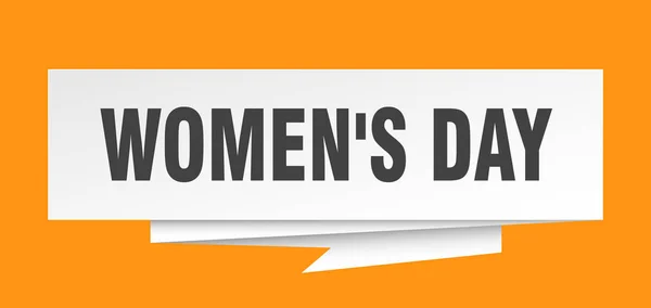 Znak Dzień Kobiet Kobiet Dzień Papieru Origami Dymek Tag Dzień — Wektor stockowy