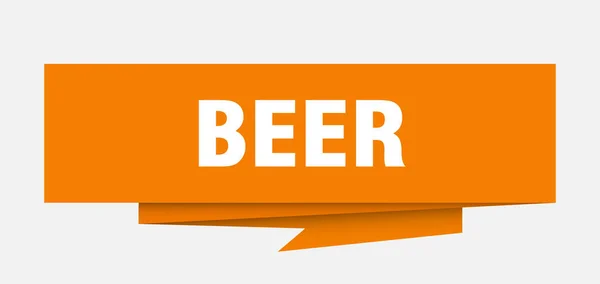 Bier Teken Bier Papieren Origami Tekstballon Bier Label Bier Banner — Stockvector
