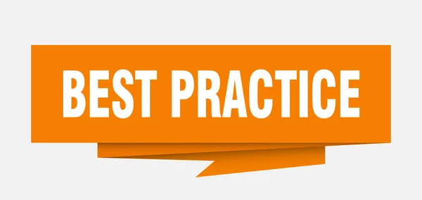 Best Practice Sign Best Practice Paper Origami Speech Bubble Best — Stock Vector