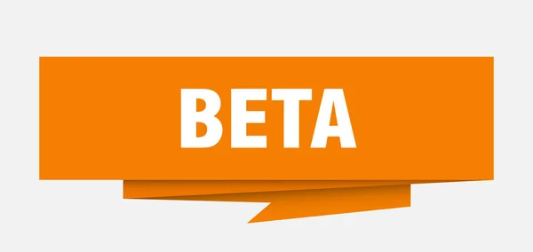 Beta Işareti Beta Kağıt Origami Konuşma Balonu Beta Etiketi Beta — Stok Vektör