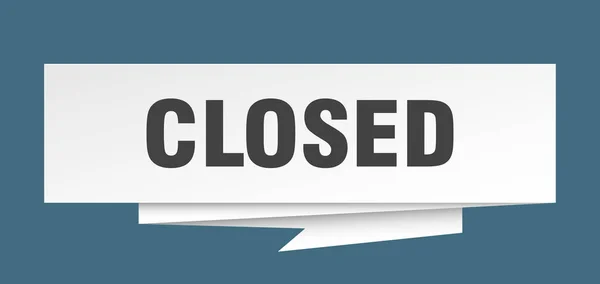 Zamknięty Znak Zamknięta Papieru Origami Dymek Zamkniętym Tag Transparent Zamknięta — Wektor stockowy