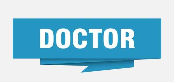 Dokter Teken Dokter Papieren Origami Tekstballon Arts Tag Dokter Banner — Stockvector