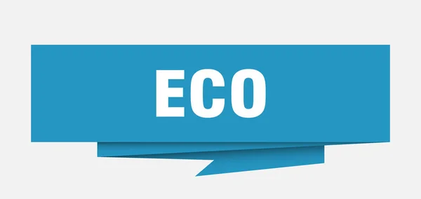 Signo Ecológico Bolha Discurso Origami Papel Ecológico Etiqueta Ecológica Bandeira — Vetor de Stock