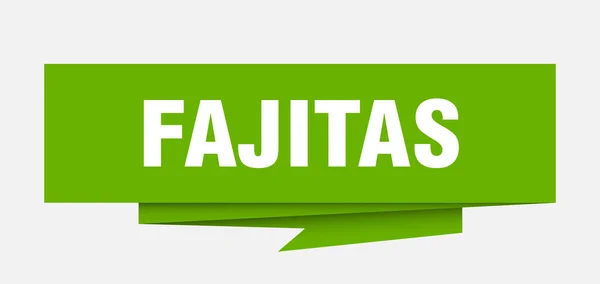 Fajitas Sign Фахитас Бумажные Оригами Речи Пузырь Fajftag Фахитас — стоковый вектор