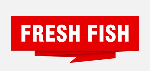 Zeichen Für Frischen Fisch Frische Fischpapier Origami Sprechblase Frischfisch Tag — Stockvektor