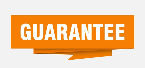 Guarantee Sign Guarantee Paper Origami Speech Bubble Guarantee Tag Guarantee — Stock Vector