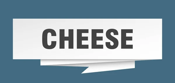 Cheese Sign Cheese Paper Origami Speech Bubble Cheese Tag Cheese — Stock Vector