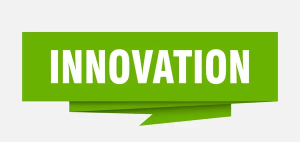 Sinal Inovação Inovação Papel Origami Discurso Bolha Etiqueta Inovação Banner — Vetor de Stock