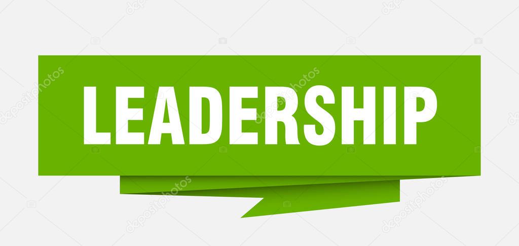 leadership sign. leadership paper origami speech bubble. leadership tag. leadership banner