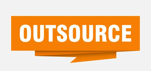 Outsource Sign Outsource Paper Origami Speech Bubble Outsource Tag Outsource — Stock Vector