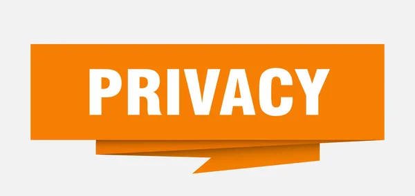 Privacy Sign Privacy Paper Origami Speech Bubble Privacy Tag Privacy — Stock Vector