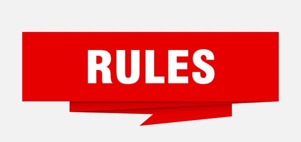 Señal Reglas Reglas Papel Origami Discurso Burbuja Etiqueta Reglas Banner — Archivo Imágenes Vectoriales