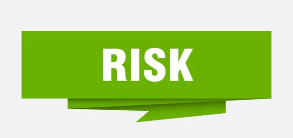 Risikozeichen Risiko Papier Origami Sprechblase Risikoschild Risiko Banner — Stockvektor