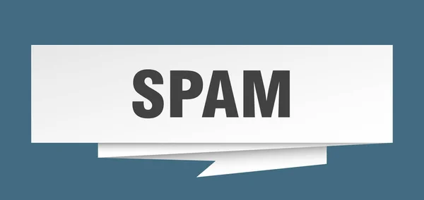 Işareti Spam Kağıt Origami Konuşma Balonu Spam Etiketi Spam Spam — Stok Vektör