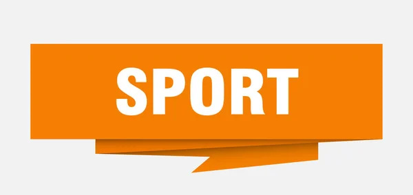 Sporten Tecken Sport Papper Origami Pratbubblan Sport Taggen Sport Banner — Stock vektor