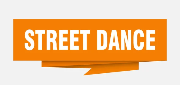 Enseigne Danse Rue Bulle Discours Origami Papier Danse Rue Étiquette — Image vectorielle