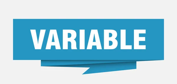 Signo Variable Papel Variable Origami Discurso Burbuja Etiqueta Variable Banner — Vector de stock