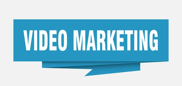 Video Marketing Tecken Video Marknadsföring Papper Origami Pratbubblan Video Marketing — Stock vektor