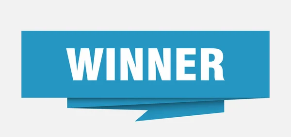 Winner Sign Winner Paper Origami Speech Bubble Winner Tag Winner — Stock Vector