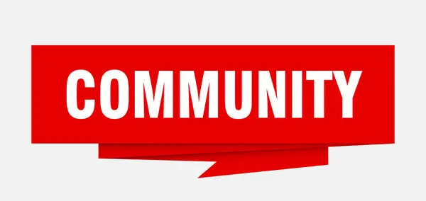 Community Sign Community Paper Origami Speech Bubble Community Tag Community — Stock Vector