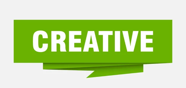 Creative Znak Kreatywny Papier Origami Dymek Creative Tag Creative Transparent — Wektor stockowy