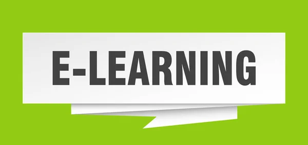 Elearning Kyltti Learning Paperi Origami Puhe Kupla Elearning Tunniste Elearning — vektorikuva