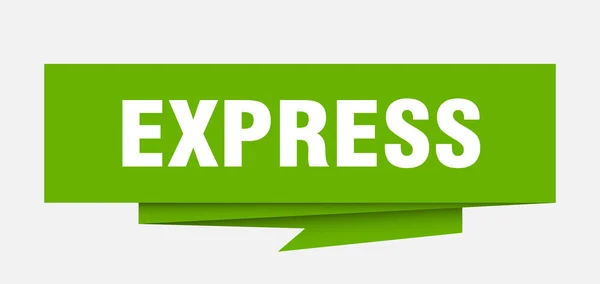Expresszeichen Ausdruck Papier Origami Sprechblase Express Tag Banner Zum Ausdruck — Stockvektor