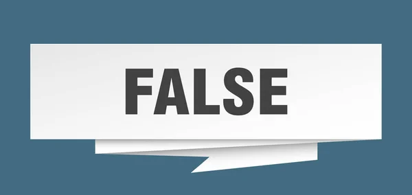 Fałszywe Znak Fałszywe Papieru Origami Dymek Fałszywe Tag False Bannera — Wektor stockowy