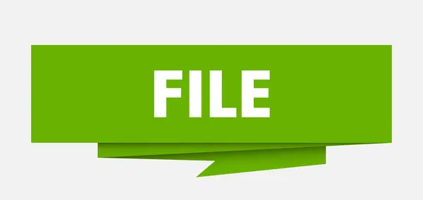 Firma File File Carta Origami Discorso Bolla Etichetta Del File — Vettoriale Stock